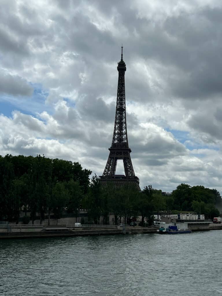 View of Eiffel Tower across the Seine