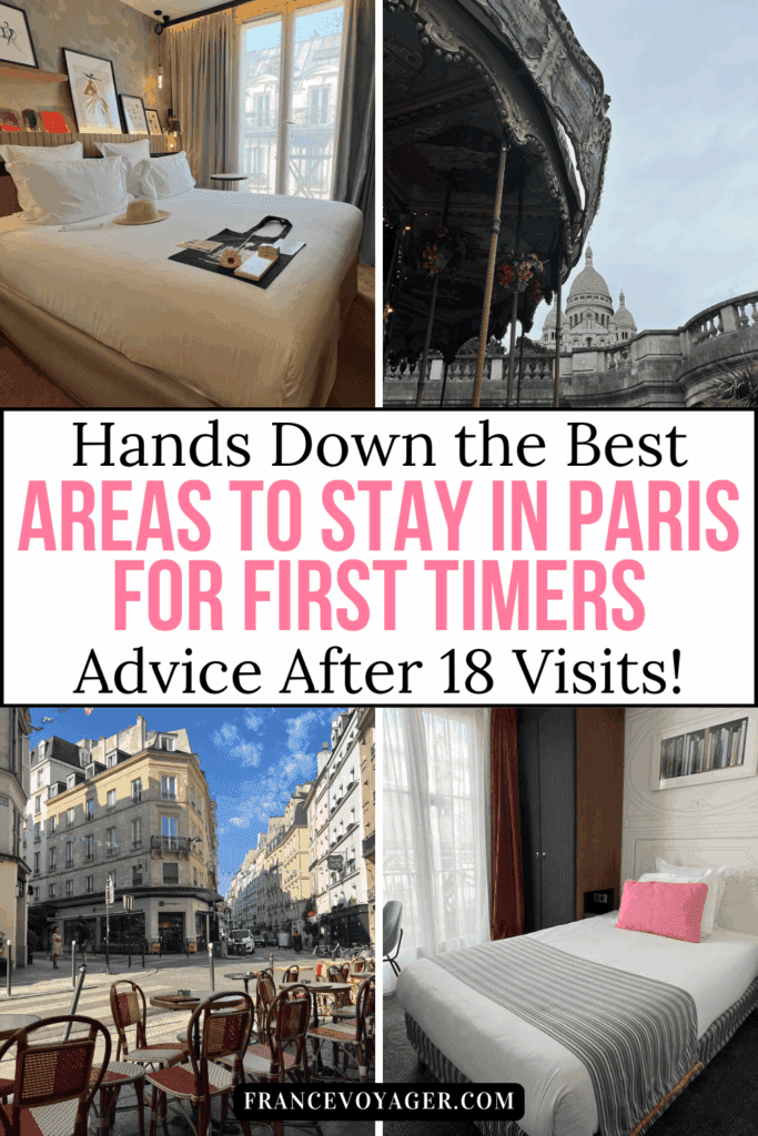 Planning your first trip to Paris and wondering where to stay? After 18 visits to Paris, I’m sharing the BEST neighborhoods in Paris for first timers — including where to stay for Eiffel Tower views, walkability, cafés, nightlife, museums, and easy metro access. From the charming streets of Le Marais to the iconic Saint-Germain-des-Prés and budget-friendly hidden gems, this Paris neighborhood guide will help you choose the perfect area for your trip. Includes Paris hotel recommendations, travel tips, what to avoid, and exactly where I’d stay in Paris as a first-time visitor.