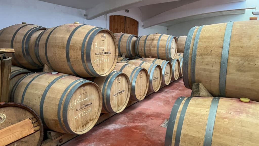 Clos Triguedina wine barrels