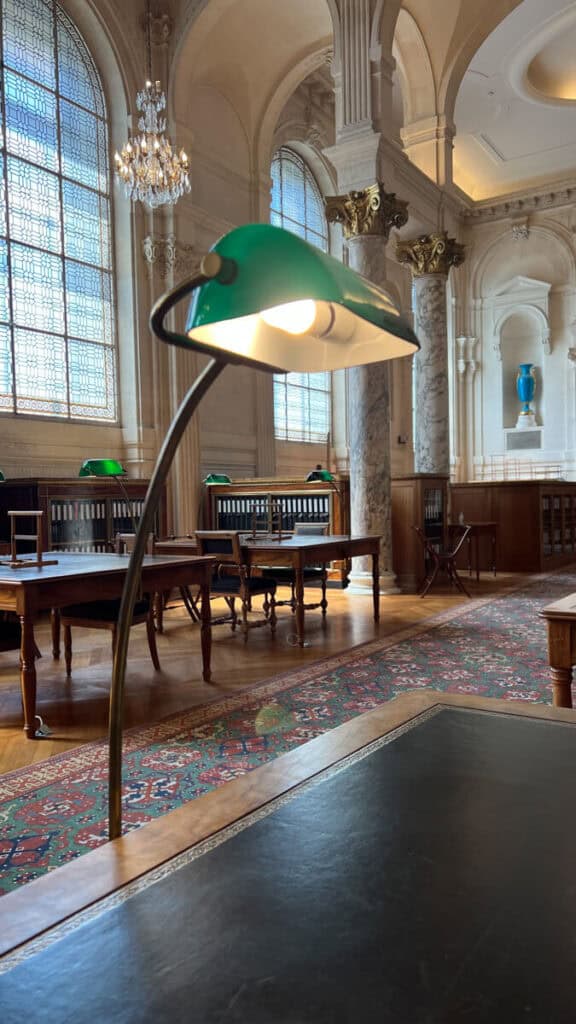 Consultation Room table and lamp at the Louvre