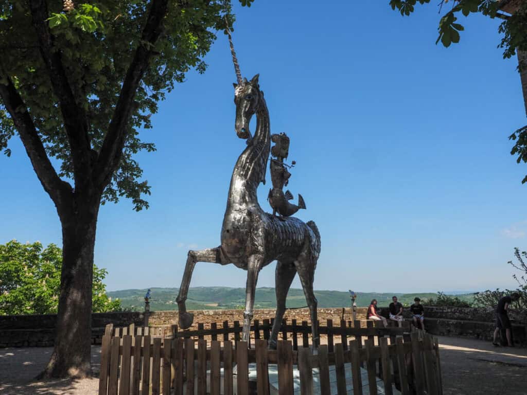 Unicorn statue in Cordes-sur-Ciel