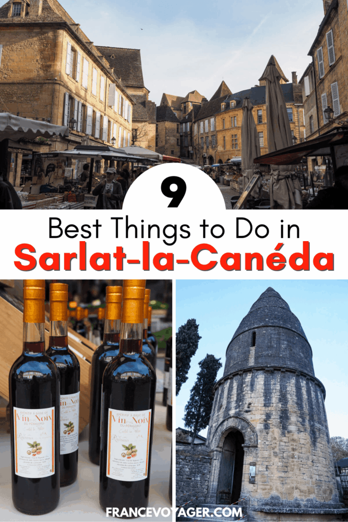 Sarlat is one of the most beautiful places to visit in the Dordogne! From wandering the medieval streets of Sarlat-la-Canéda Dordogne and sampling local specialties at the Sarlat market to exploring Manoir de Gisson, riding the Panoramique elevator, and kayaking on the Dordogne River, n there are so many things to do in Sarlat. Get everything you need to plan your trip to Sarlat-la-Canéda France, including when to visit, where to stay, what to do at night, and how to get there.